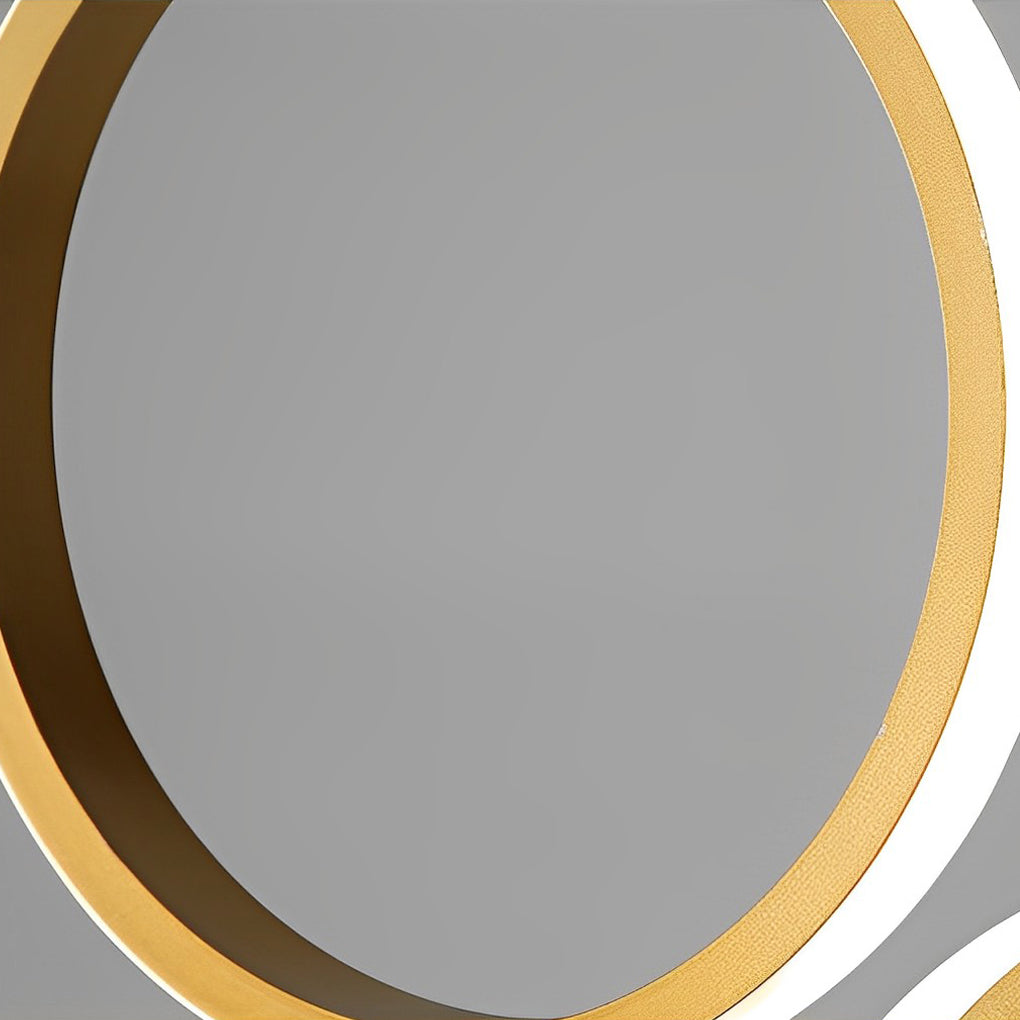 Ring Crown Linear Acrylic LED Staircase Chandelier Anodized Gold Aluminium 3000K 6/8 Light Indoor
