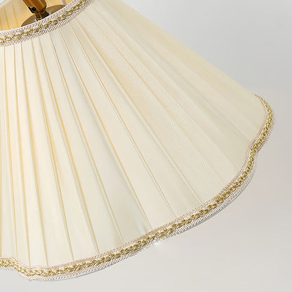 Floor Lamp Walnut Wood Fabric Shade Brass Accent LED American Retro 3 Lighting Modes Warm Neutral Dimmable Remote 62 Inch