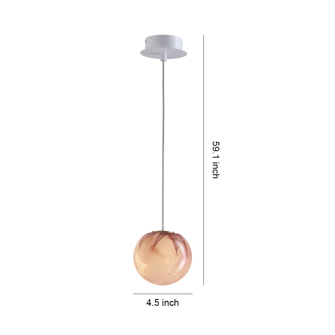 Glass Globe Mini Pendant Warm Tinted G9 Modern Minimalist 4.5 Inch