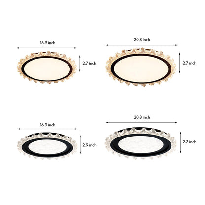 French Full Spectrum Ultra-Thin Flush Mount CRI 97 White Black Gold