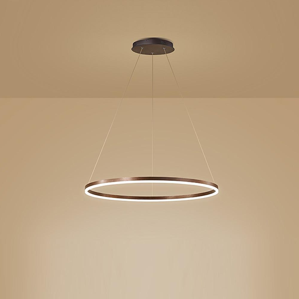 Modern LED Ring Chandelier Aluminium Acrylic Dimmable 3000K–6000K Remote Black Coffee Gold White 3 Sizes