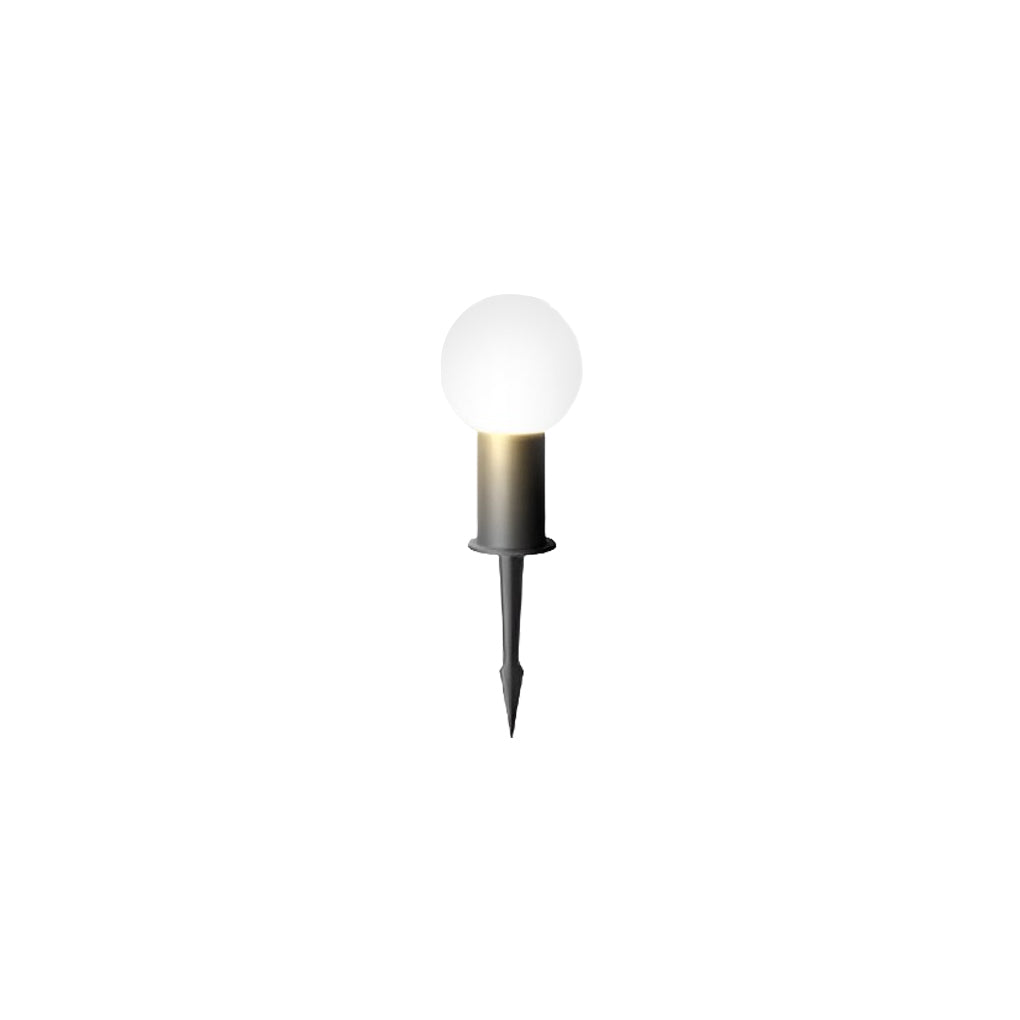 Modern Round Globe LED Bollard Light Waterproof Outdoor Pathway Garden Lighting Black Stainless Steel PC IP54
