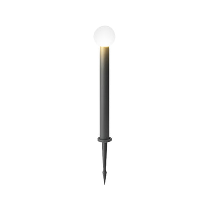 Modern Round Outdoor LED Bollard Light Spherical Globe Stainless Steel Black 2 Heights