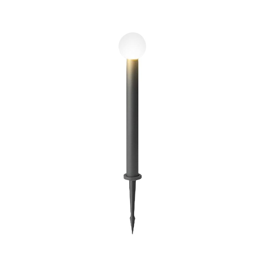 Modern Round Globe LED Bollard Light Waterproof Outdoor Pathway Garden Lighting Black Stainless Steel PC IP54