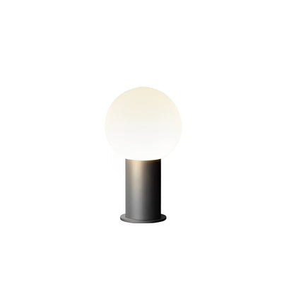 Modern Round Globe LED Bollard Light Waterproof Outdoor Pathway Garden Lighting Black Stainless Steel PC IP54