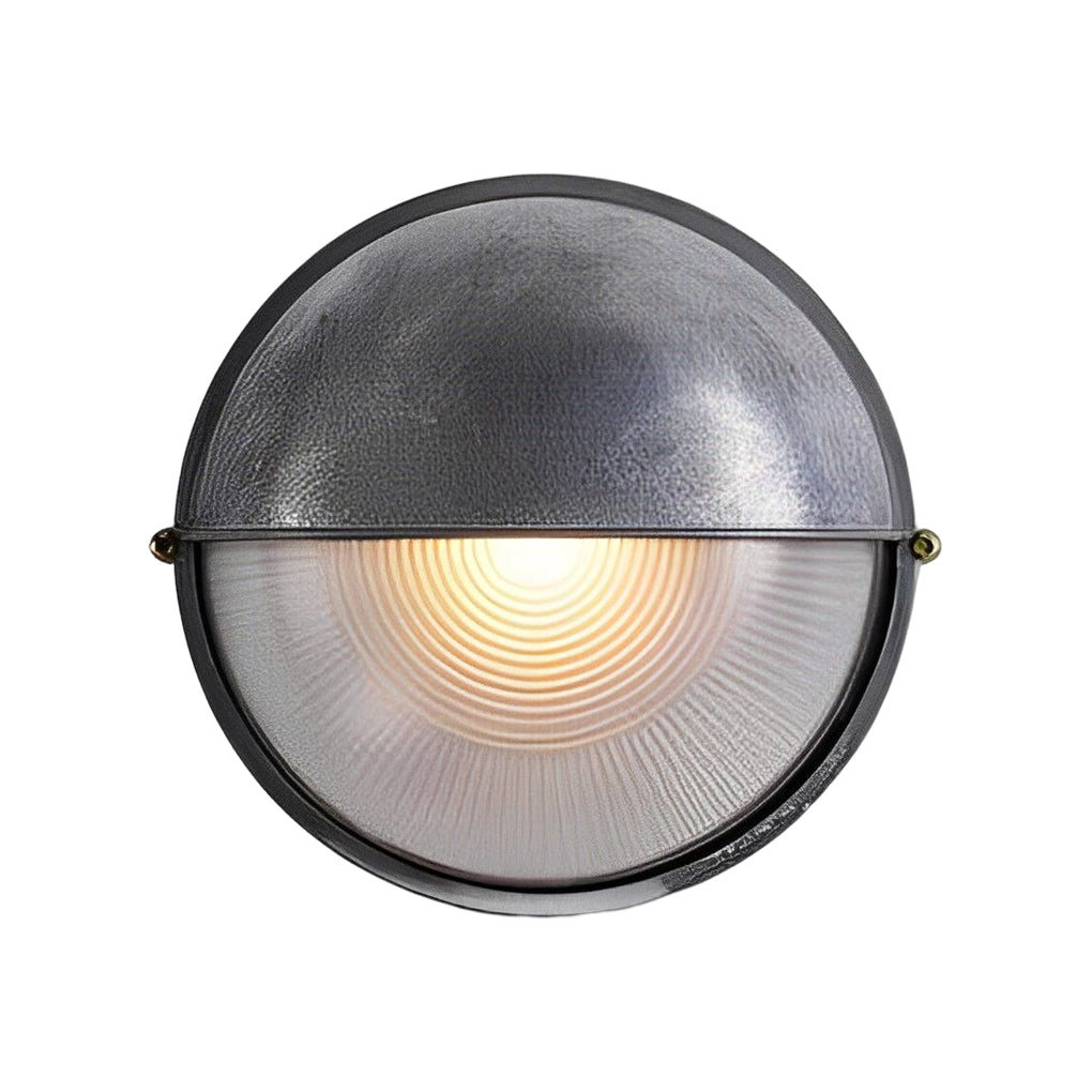 Oval Round Bulkhead Wall Light Retro Industrial Aluminum Glass IP65 Gold Gray 2 Shapes 2 Sizes Balcony Bathroom Garden
