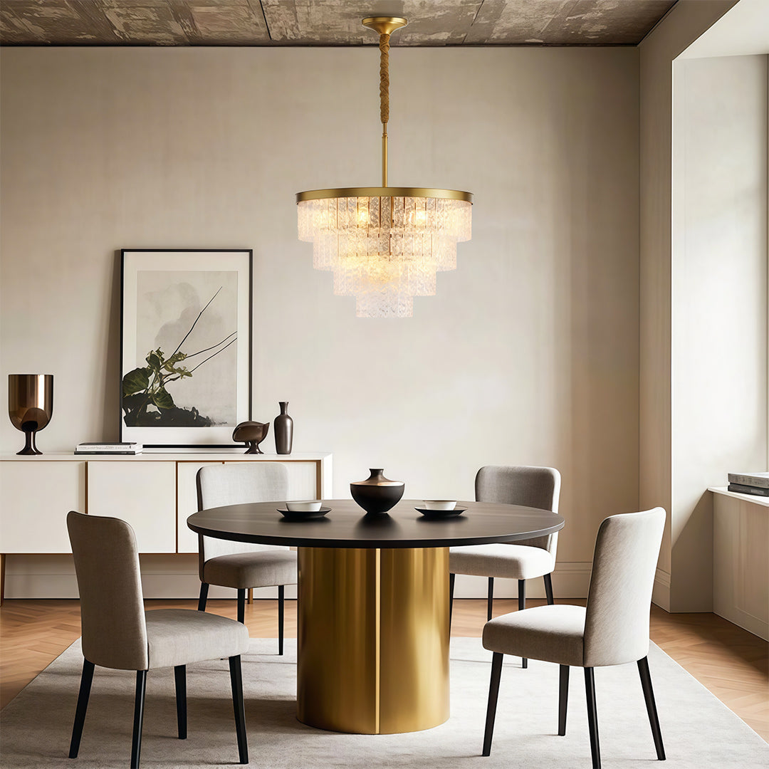 Modern Forms Full-Copper Luxury Glass Chandelier
