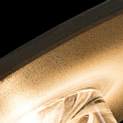 Round Concrete Outdoor Wall Sconce Gray Recessed LED Wall Washing Light 5W 3000K 2 Sizes Courtyard Garden