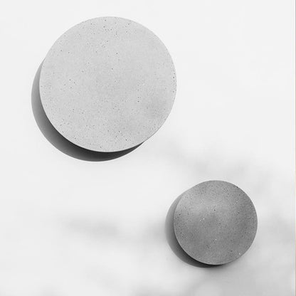 Round Concrete Outdoor Wall Sconce Gray Recessed LED Wall Washing Light 5W 3000K 2 Sizes Courtyard Garden