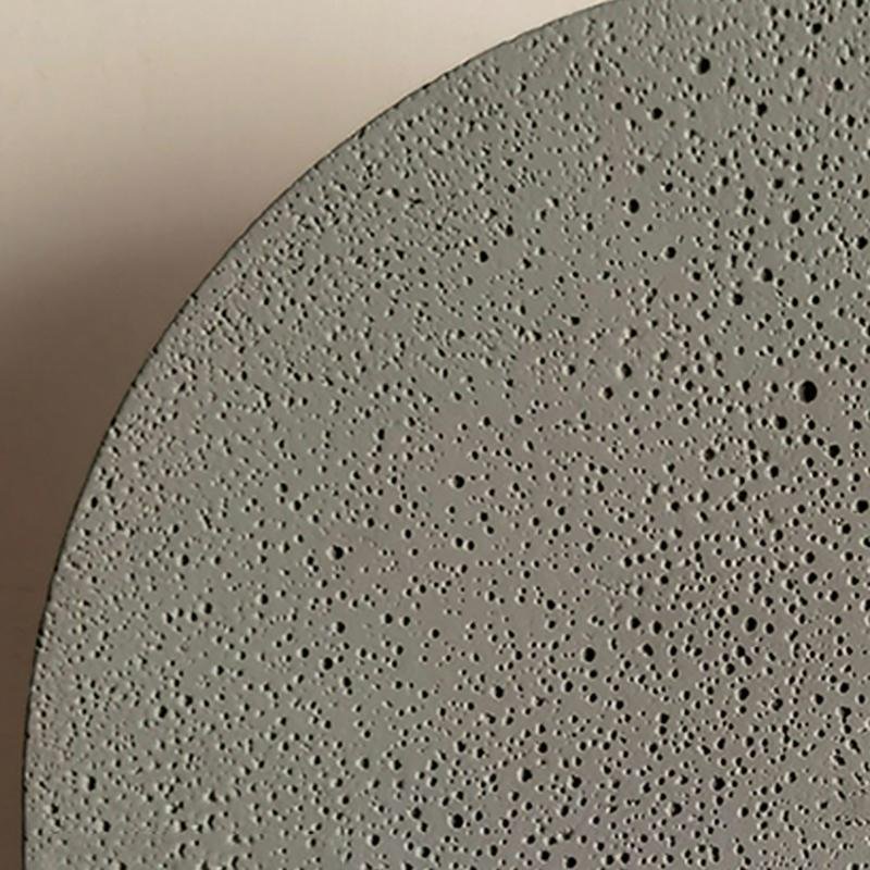 Round Concrete Outdoor Wall Sconce Gray Recessed LED Wall Washing Light 5W 3000K 2 Sizes Courtyard Garden