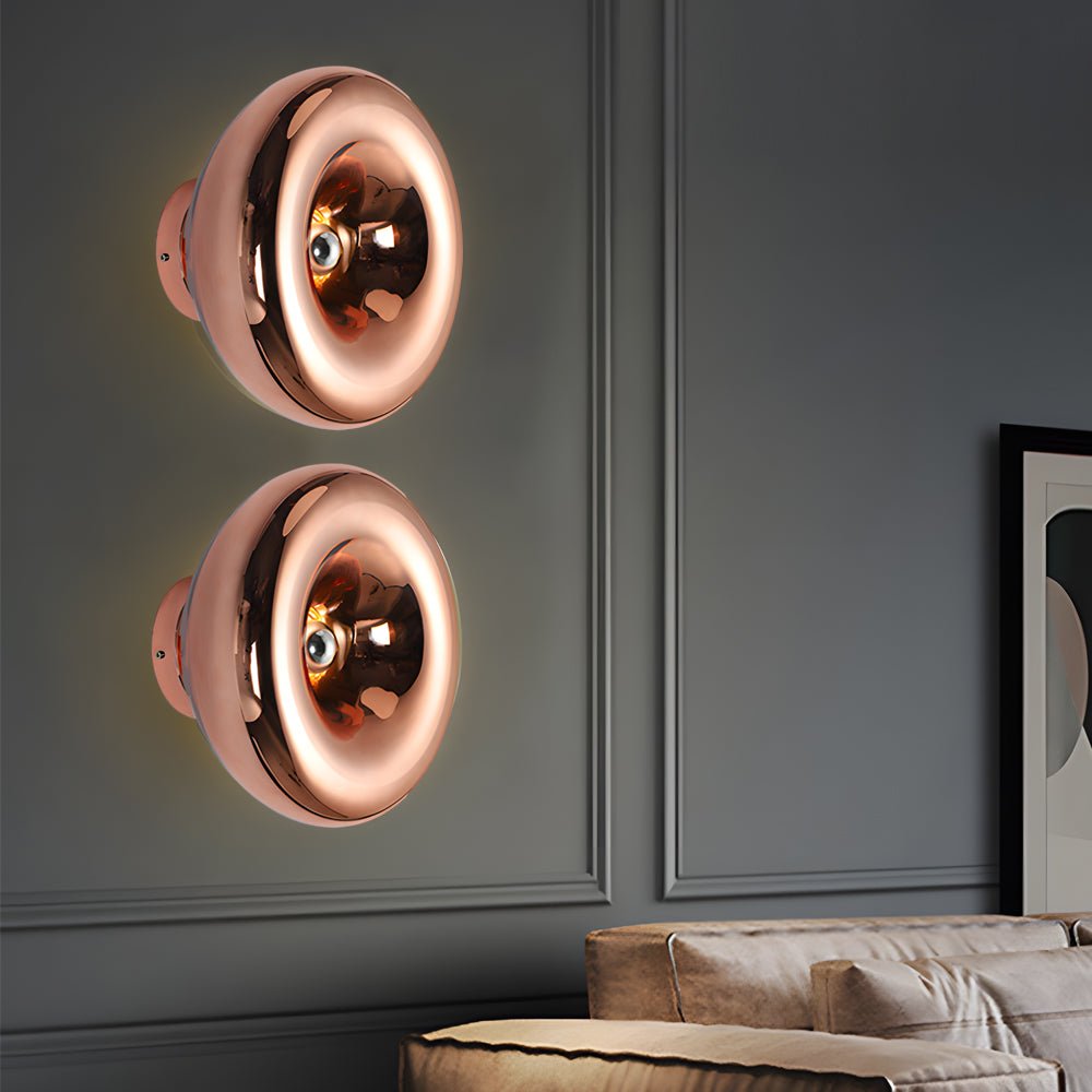 Round Glass Wall Sconce Luxury Decorative Modern E27 Bedroom Living Room Gold Rose Gold
