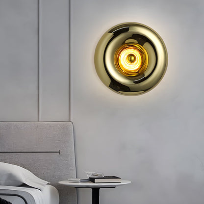 Round Glass Wall Sconce Luxury Decorative Modern E27 Bedroom Living Room Gold Rose Gold