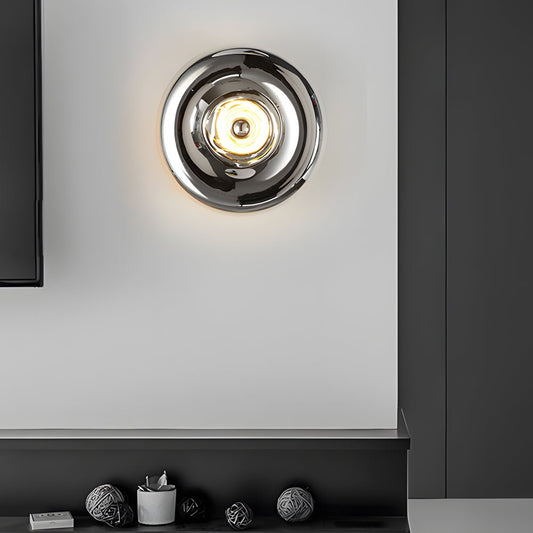 Round Glass Wall Sconce Luxury Decorative Modern E27 Bedroom Living Room Gold Rose Gold