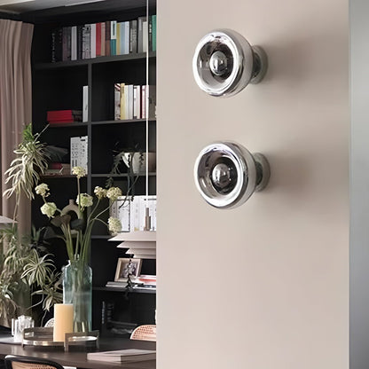 Round Glass Wall Sconce Luxury Decorative Modern E27 Bedroom Living Room Gold Rose Gold