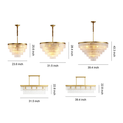 Modern Forms Full-Copper Luxury Glass Chandelier