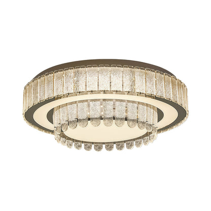 Luxury Crystal Flush Mount Round Square Rectangle Chrome 8 Sizes