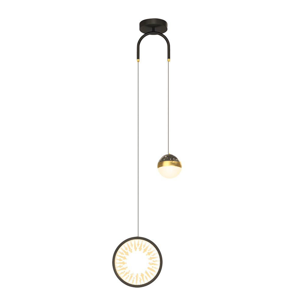 Starry Projection Iron and Acrylic Pendant Light with 3-Step Colour Temperature in Round or Oval