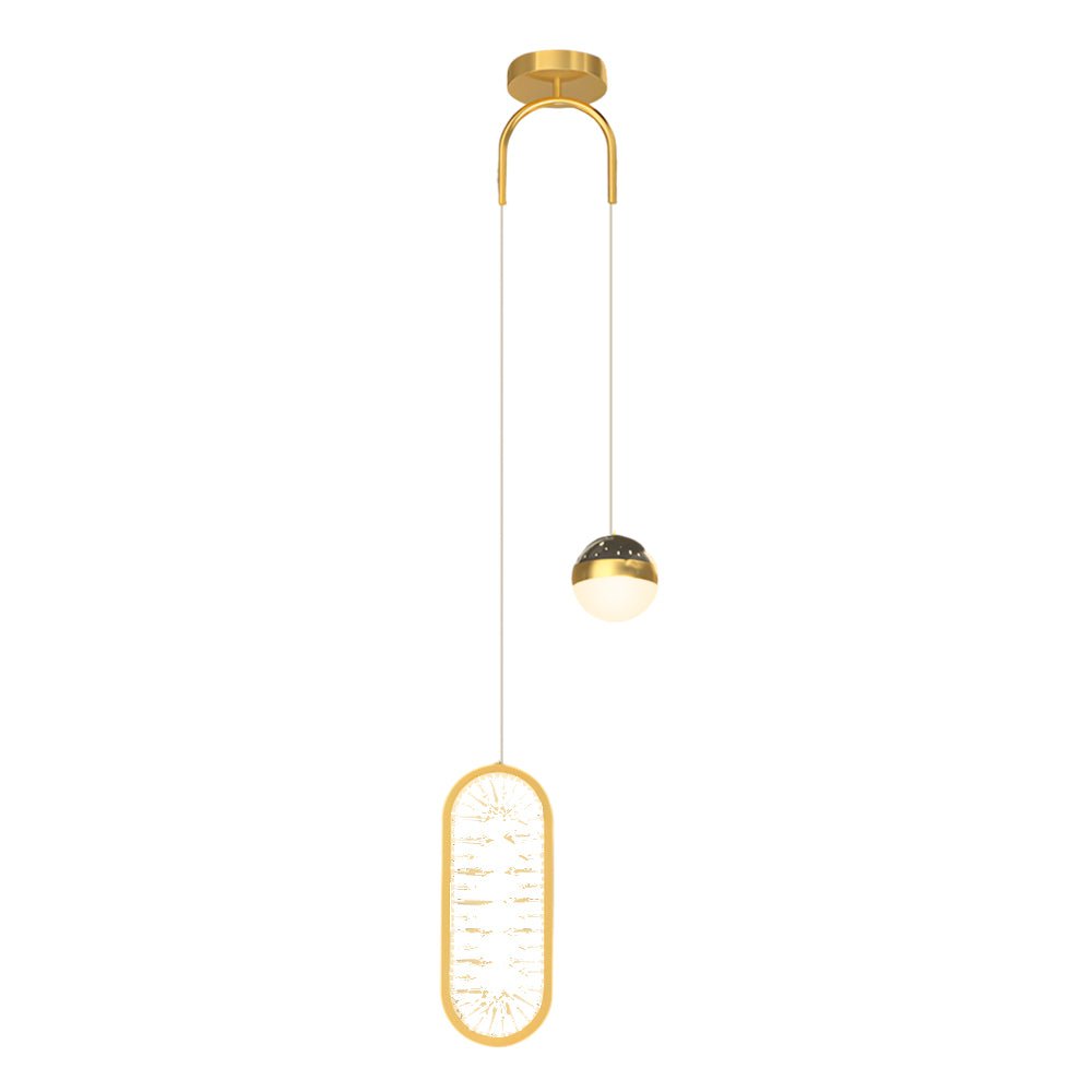 Starry Projection Iron and Acrylic Pendant Light with 3-Step Colour Temperature in Round or Oval