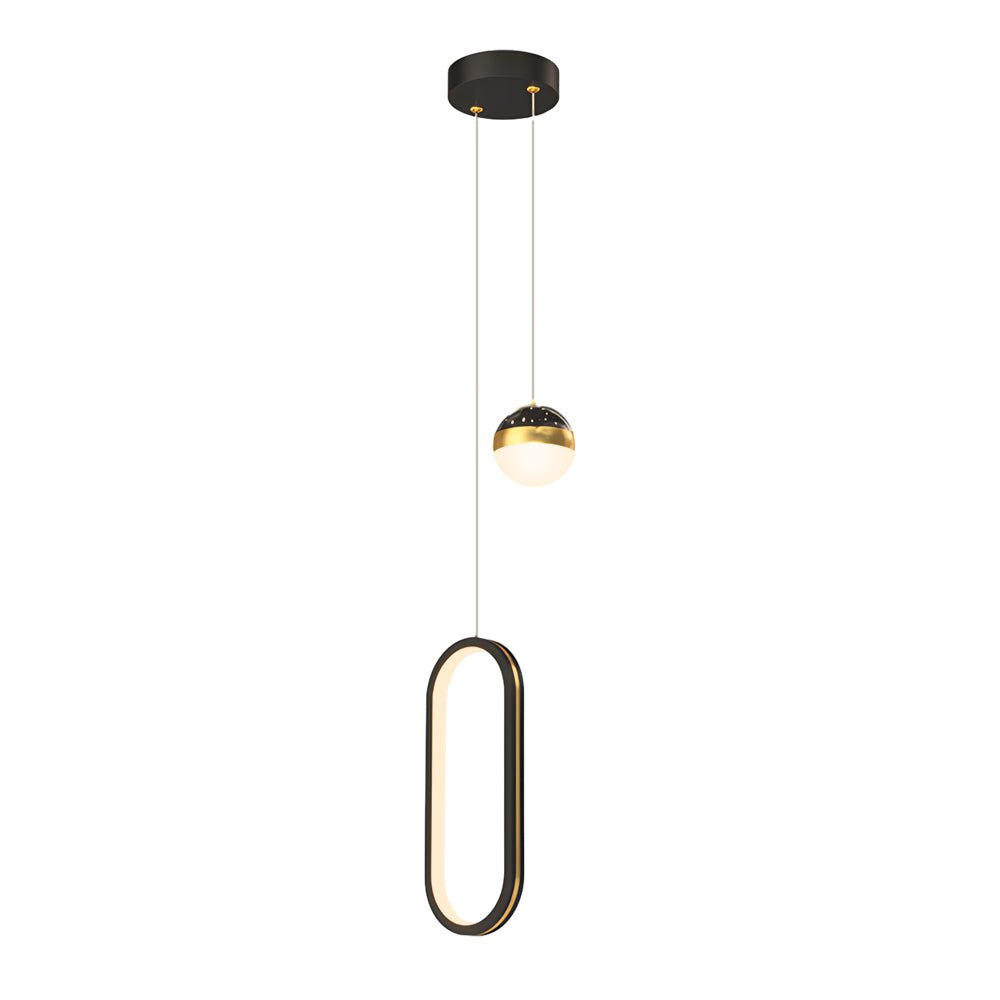 Stacked Concentric Ring Starry Projection LED Pendant Light with 3-Step Colour Temperature in Round or Oval