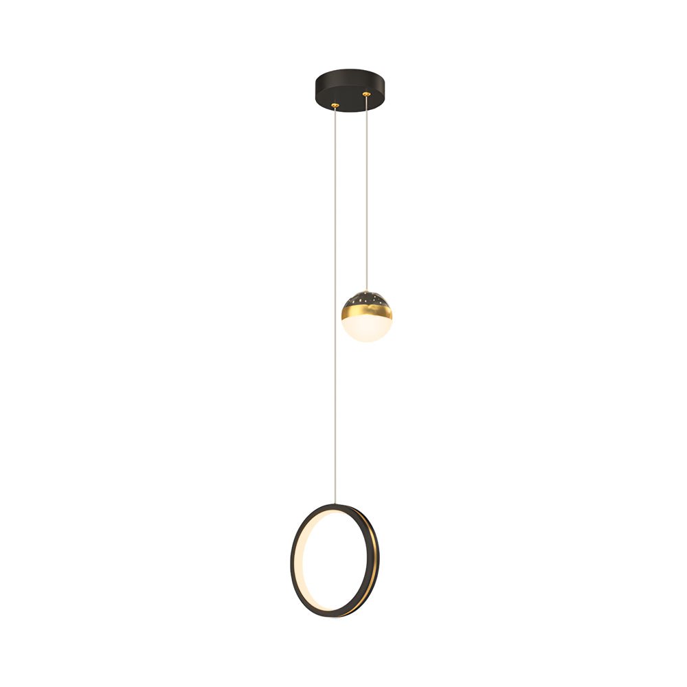 Stacked Concentric Ring Starry Projection LED Pendant Light with 3-Step Colour Temperature in Round or Oval