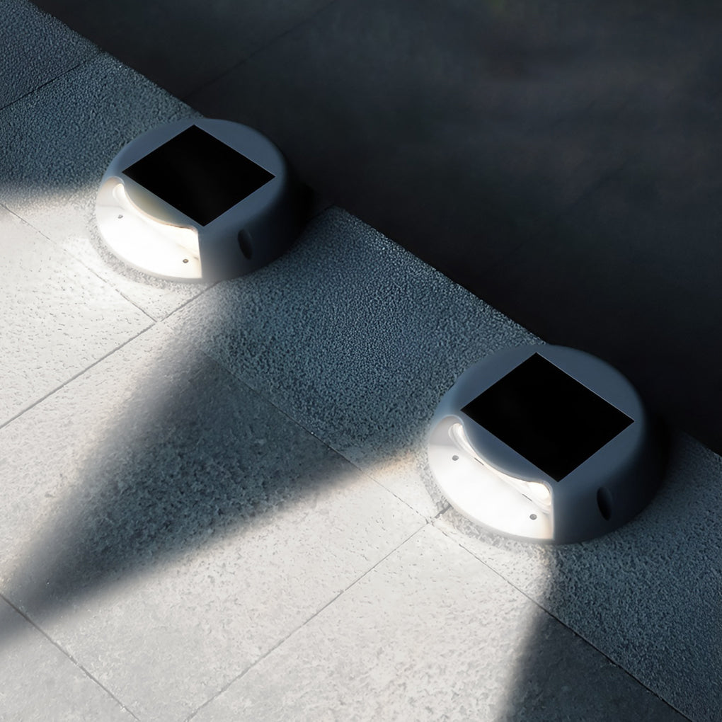 Solar Flush Embedded LED Deck Pathway Step Light ABS Gray Dual CCT IP65 10hr