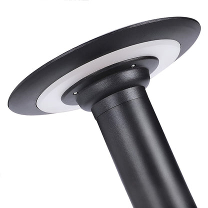 UFO Solar LED Bollard Light Waterproof Outdoor Pathway Landscape Lighting Black Aluminum 360° Glow IP55