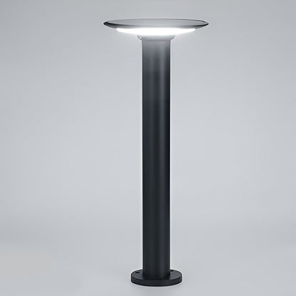 UFO Solar LED Bollard Light Waterproof Outdoor Pathway Landscape Lighting Black Aluminum 360° Glow IP55