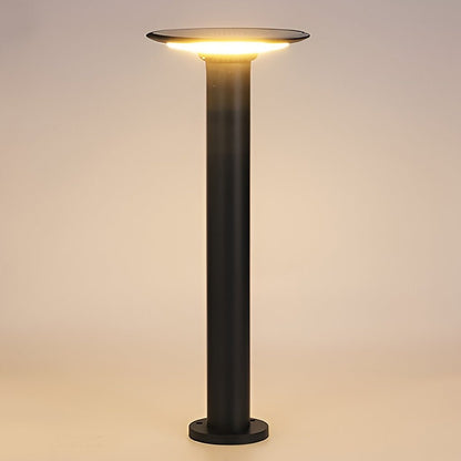 UFO Solar LED Bollard Light Waterproof Outdoor Pathway Landscape Lighting Black Aluminum 360° Glow IP55