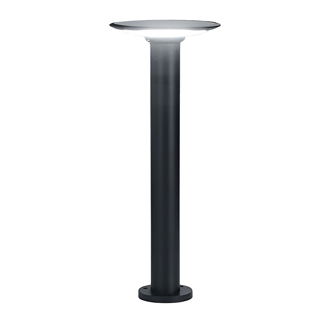 UFO Solar LED Bollard Light Waterproof Outdoor Pathway Landscape Lighting Black Aluminum 360° Glow IP55