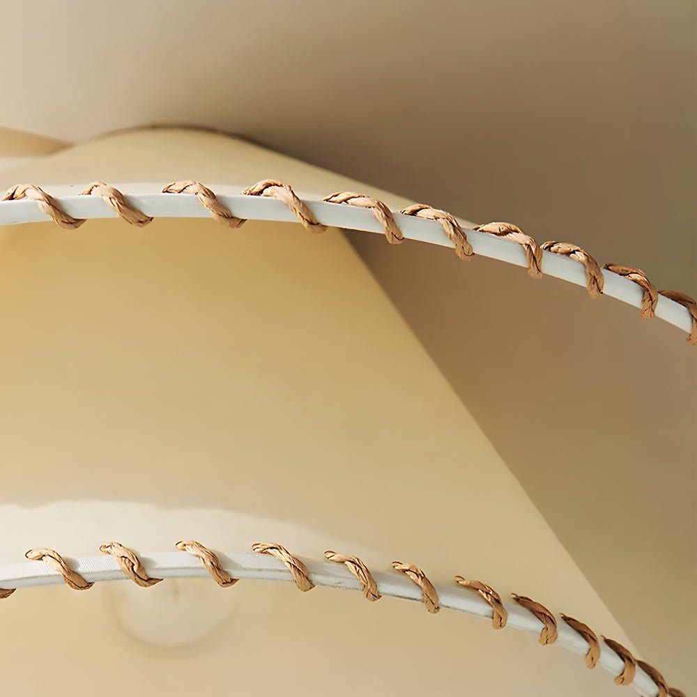 Three-Tier Parchment Paper Twine Pendant Light Gold Metal LED 3000K Warm White 3 Sizes Indoor