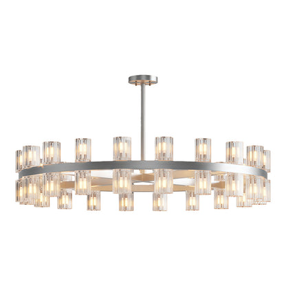 Crystal Chandelier Solid Copper Glass Cylinder Matrix G4 American Style Large-Scale