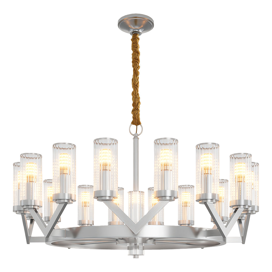 Fluted Cylinder Drop Chandelier