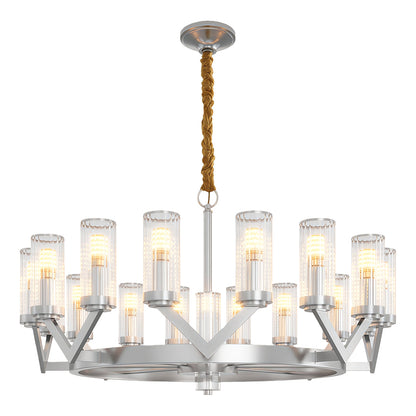 Fluted Cylinder Drop Chandelier