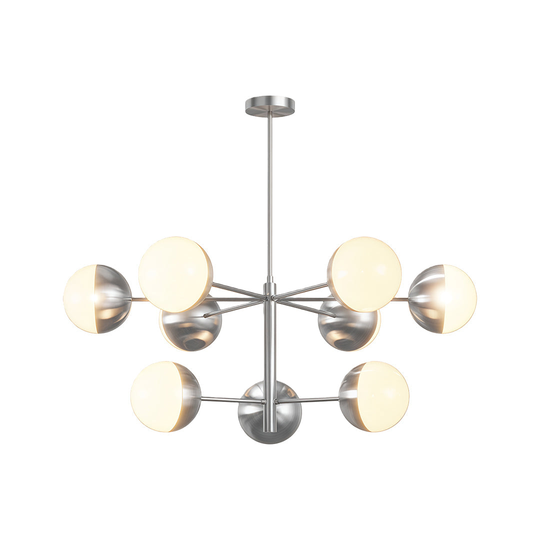 White Glass Globe Chandelier Modern Nordic Copper Nickel Black Living Room Dining Room