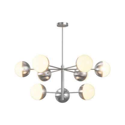 White Glass Globe Chandelier Modern Nordic Copper Nickel Black Living Room Dining Room