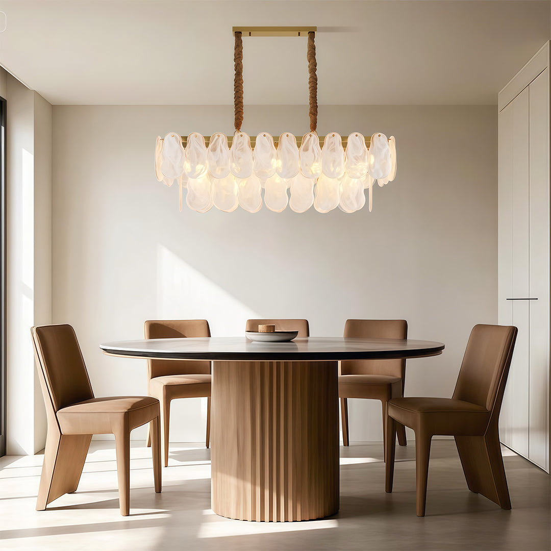Midcentury Modern Copper Glass Chandelier for Dining Room Luxury Ceiling Lighting