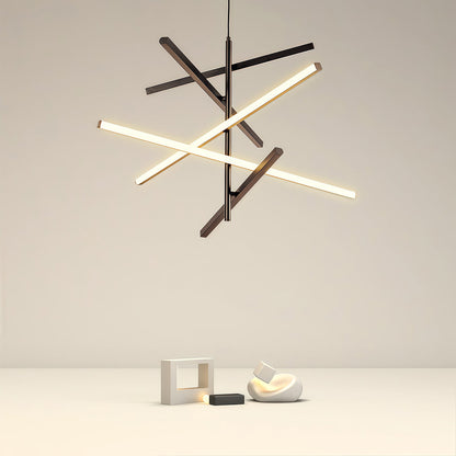 Abstract Multi-Arm Iron Chandelier Silicone Shade Dimmable LED 3000K 6000K Black