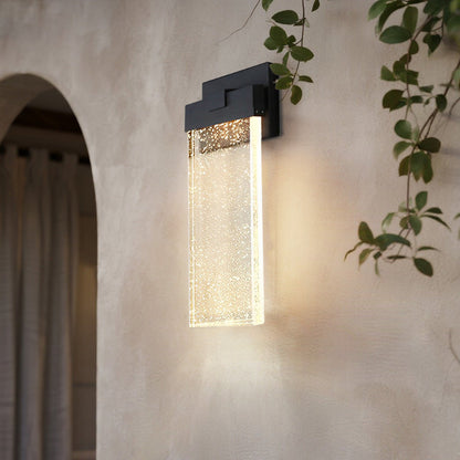 Modern Bubble Crystal COB LED Outdoor Wall Sconce Die-Cast Aluminum Black Waterproof 3 Sizes Garden Villa
