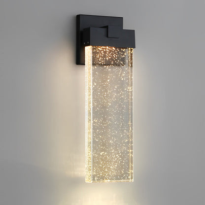 Modern Bubble Crystal COB LED Outdoor Wall Sconce Die-Cast Aluminum Black Waterproof 3 Sizes Garden Villa