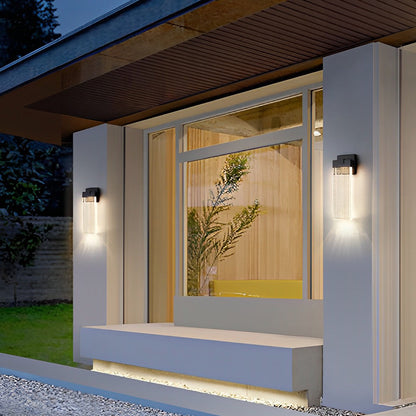 Modern Bubble Crystal COB LED Outdoor Wall Sconce Die-Cast Aluminum Black Waterproof 3 Sizes Garden Villa
