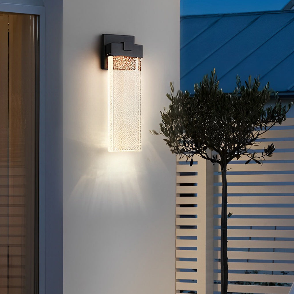 Modern Bubble Crystal COB LED Outdoor Wall Sconce Die-Cast Aluminum Black Waterproof 3 Sizes Garden Villa