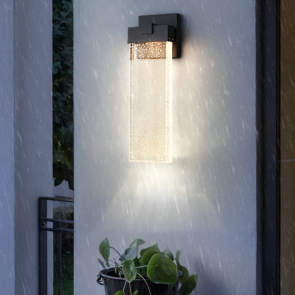 Modern Bubble Crystal COB LED Outdoor Wall Sconce Die-Cast Aluminum Black Waterproof 3 Sizes Garden Villa