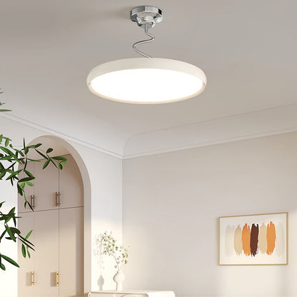 Twisted Rim Full-Spectrum LED Semi-Flush Ceiling Light — White / Green / Chrome