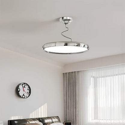 Twisted Rim Full-Spectrum LED Semi-Flush Ceiling Light — White / Green / Chrome