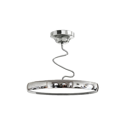 Twisted Rim Full-Spectrum LED Semi-Flush Ceiling Light — White / Green / Chrome