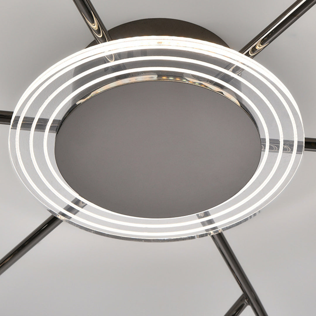 Nordic Branching Semi Flush Mount Black Copper 8 12 Heads
