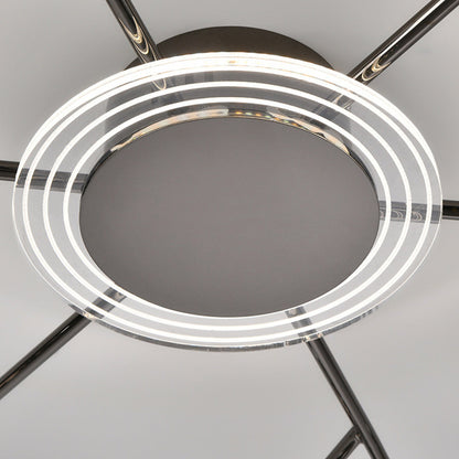 Nordic Branching Semi Flush Mount Black Copper 8 12 Heads