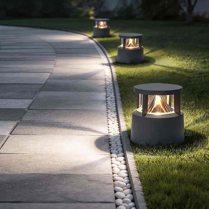 Modern Low-Profile Outdoor COB Bollard Light Volcano COB Die-Cast Aluminum Gray IP54