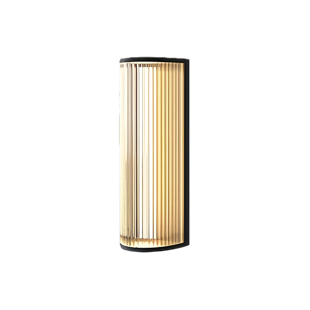 Vertical Fluted Stainless Steel LED Outdoor Wall Sconce IP65 Solar/Hardwired
