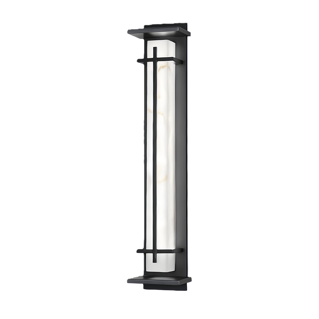 Modern LED Wall Sconce Stainless Steel Artificial Marble Shade IP65 2CCT 3 Sizes Black Indoor Outdoor